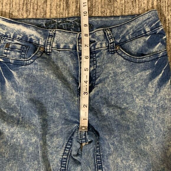 Wax Jeans Womens 11 Denim Low Rise‎ Blue Zip Fly Pockets Straight Leg Stretch - Picture 6 of 8
